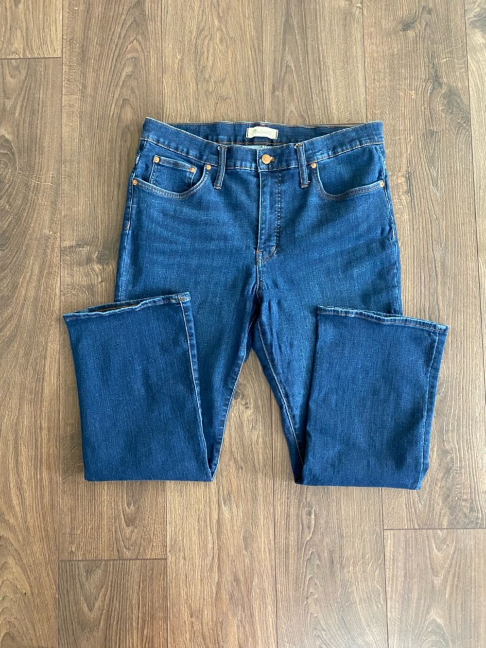Madewell Deep Blue Flare Jeans - Picture 4 of 7